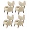 Beige Sahco Zero Smoked Oak Lounge Chairs by Lassen, Set of 4 1