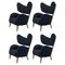 Blauer Raf Simons Vidar 3 My Own Chair Sessel aus Eiche von Lassen, 4 . Set 1