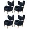 Blue Raf Simons Vidar 3 Natural Oak My Own Chair Lounge Chair by Lassen, Set of 4 1