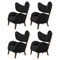 Black Raf Simons Vidar 3 Smoked Oak My Own Chair Lounge Chair by Lassen, Set of 4, Image 1