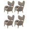 Beige Raf Simons Vidar 3 Natural Oak My Own Lounge Chairs by Lassen, Set of 4 1