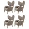 Beige Raf Simons Vidar 3 Natural Oak My Own Lounge Chairs by Lassen, Set of 4, Image 1