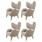 Dark Beige Sahco Zero Natural Oak My Own Chair Lounge Chairs by Lassen, Set of 4 1