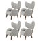 Light Grey Raf Simons Vidar 3 Smoked Oak My Own Lounge Chair by Lassen, Set of 4, Image 1