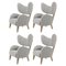 Light Grey Raf Simons Vidar 3 Natural Oak My Own Lounge Chair by Lassen, Set of 4 1
