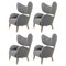 Grey Raf Simons Vidar 3 Natural Oak My Own Chair Lounge Chair by Lassen, Set of 4 1
