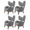 Grey Raf Simons Vidar 3 Smoked Oak My Own Chair Lounge Chair by Lassen, Set of 4 1