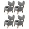 Grey Raf Simons Vidar 3 Smoked Oak My Own Chair Lounge Chair by Lassen, Set of 4, Image 1