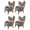 Dark Beige Raf Simons Vidar 3 Smoked Oak My Own Lounge Chair by Lassen, Set of 4 1