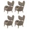 Dark Beige Raf Simons Vidar 3 Natural Oak My Own Lounge Chair by Lassen, Set of 4, Image 1