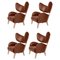 Brown Leather Natural Oak My Own Chair Lounge Chairs by Lassen, Set of 4 1