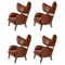 Brown Leather Smoked Oak My Own Chair Lounge Chairs by Lassen, Set of 4 1