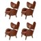 Brown Leather Smoked Oak My Own Chair Lounge Chairs by Lassen, Set of 4, Image 1