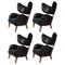 Fauteuils My Own Chair en Cuir Noir en Chêne Fumé par Lassen, Set de 4 1