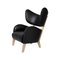 Sillones My Own de cuero negro de roble natural de Lassen. Juego de 4, Imagen 2