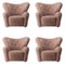 Sahara Sheepskin the Tired Man Lounge Chair by Lassen, Set of 4, Image 1