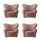 Sahara Sheepskin the Tired Man Lounge Chair by Lassen, Set of 4 2