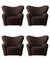 Espresso Sheepskin the Tired Man Lounge Chair by Lassen, Set of 4, Image 15