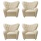 Beige Sahco Zero the Tired Man Lounge Chairs by Lassen, Set of 4 1