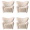 Moonlight Sheepskin the Tired Man Lounge Chair by Lassen, Set of 4, Image 1