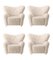 Moonlight Sheepskin the Tired Man Lounge Chair by Lassen, Set of 4, Image 2