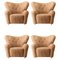 Honey Sheepskin the Tired Man Lounge Chair by Lassen, Set of 4, Image 1