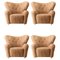 The Tired Man Sessel in Honey Sheepskin by Lassen, 4 . Set 1