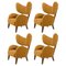 Orange Raf Simons Vidar 3 Smoked Oak My Own Lounge Chair by Lassen, Set of 4 1