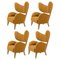 Orange Raf Simons Vidar 3 Natural Oak My Own Lounge Chair by Lassen, Set of 4 1