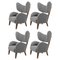 Grey Sahco Zero Smoked Oak My Own Chair Lounge Chairs by Lassen, Set of 4 1