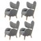 Poltrone Sahco Zero My Own Chair grigie di Lassen, set di 4, Immagine 1