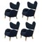 Blue Sahco Zero Natural Oak My Own Chair Lounge Chairs by Lassen, Set of 4 1