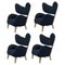 Blue Sahco Zero Natural Oak My Own Chair Lounge Chairs by Lassen, Set of 4, Image 1