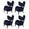 Blue Sahco Zero Smoked Oak My Own Chair Lounge Chairs by Lassen, Set of 4 1