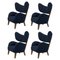 Blue Sahco Zero Smoked Oak My Own Chair Lounge Chairs by Lassen, Set of 4, Image 1