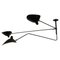 Ceiling Lamp with 2 Still Arms and 1 Rotating Curved by Serge Mouille 1