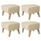 Sand and Natural Oak Sahco Zero Footstool by Lassen, Set of 4 1