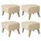 Sand and Natural Oak Sahco Zero Footstool by Lassen, Set of 4, Image 1