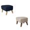 Sand and Natural Oak Sahco Zero Footstool by Lassen, Set of 4 4