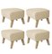Sand and Natural Oak Sahco Zero Footstool by Lassen, Set of 4 2