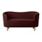 Maroon and Natural Oak Raf Simons Vidar 3 Mingle Sofa by Lassen, Image 2