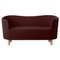 Maroon and Natural Oak Raf Simons Vidar 3 Mingle Sofa by Lassen 1