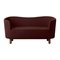 Maroon and Smoked Oak Raf Simons Vidar 3 Mingle Sofa by Lassen, Image 2