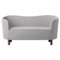 Light Grey and Smoked Oak Raf Simons Vidar 3 Mingle Sofa by Lassen 1