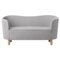 Light Grey and Natural Oak Raf Simons Vidar 3 Mingle Sofa by Lassen 1