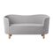 Light Grey and Natural Oak Raf Simons Vidar 3 Mingle Sofa by Lassen 2