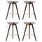 SBrown Oak and Brass Counter Stools by Lassen, Set of 4 1