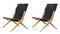 Natural Oiled Oak and Black Leather Saxe Chairs by Lassen, Set of 2 2