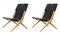 Natural Oiled Oak and Black Leather Saxe Chairs by Lassen, Set of 2, Image 2