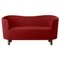 Raf Simons Vidar 3 Mingle Sofa aus roter und geräucherter Eiche von Lassen 1